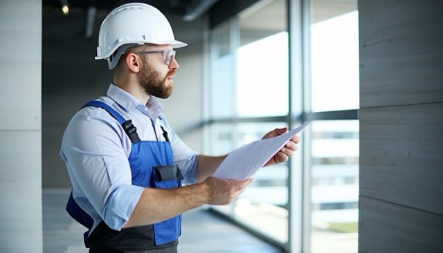 commercial property manager inspecting a property